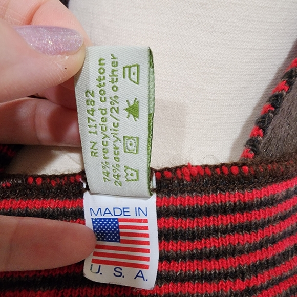 Green 3 Scarf Horse Equestrian Print Recycled Cotton Blend Stripes Long Narrow - Picture 6 of 6